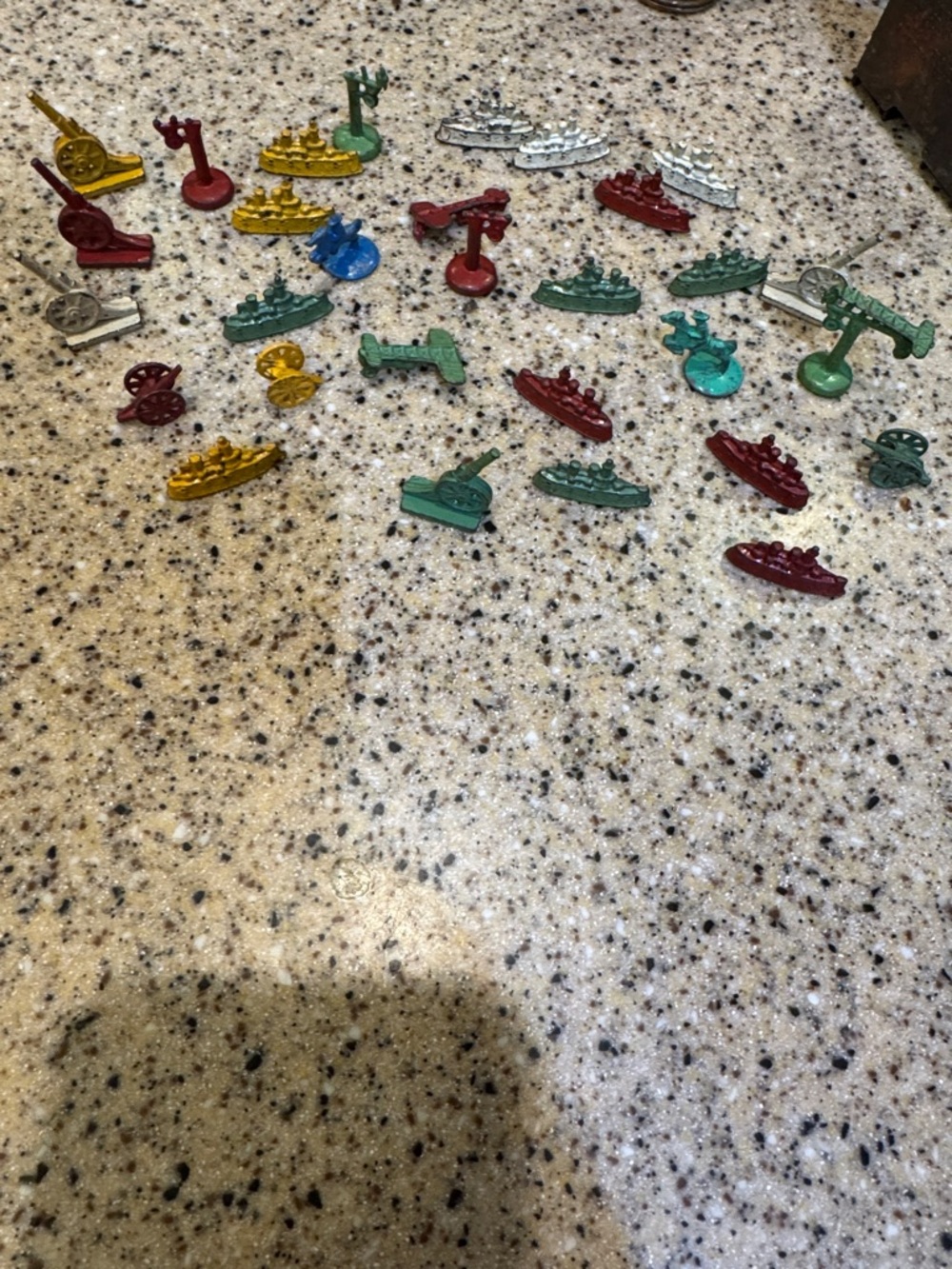 Vintage Metal Game Pieces - Multicolor Army Tokens